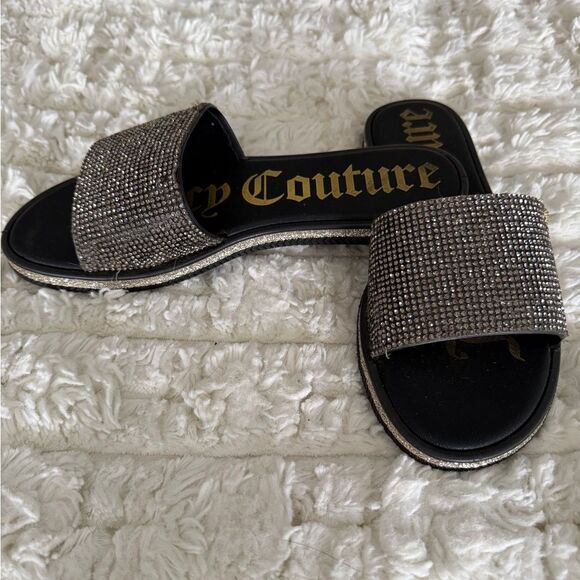 Juicy Couture Shoes - Juicy Couture Women's Glittering Black and Silver Sandals 7.5